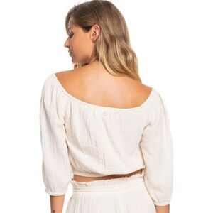 Nwt Roxy Cream Off-Shoulder Top